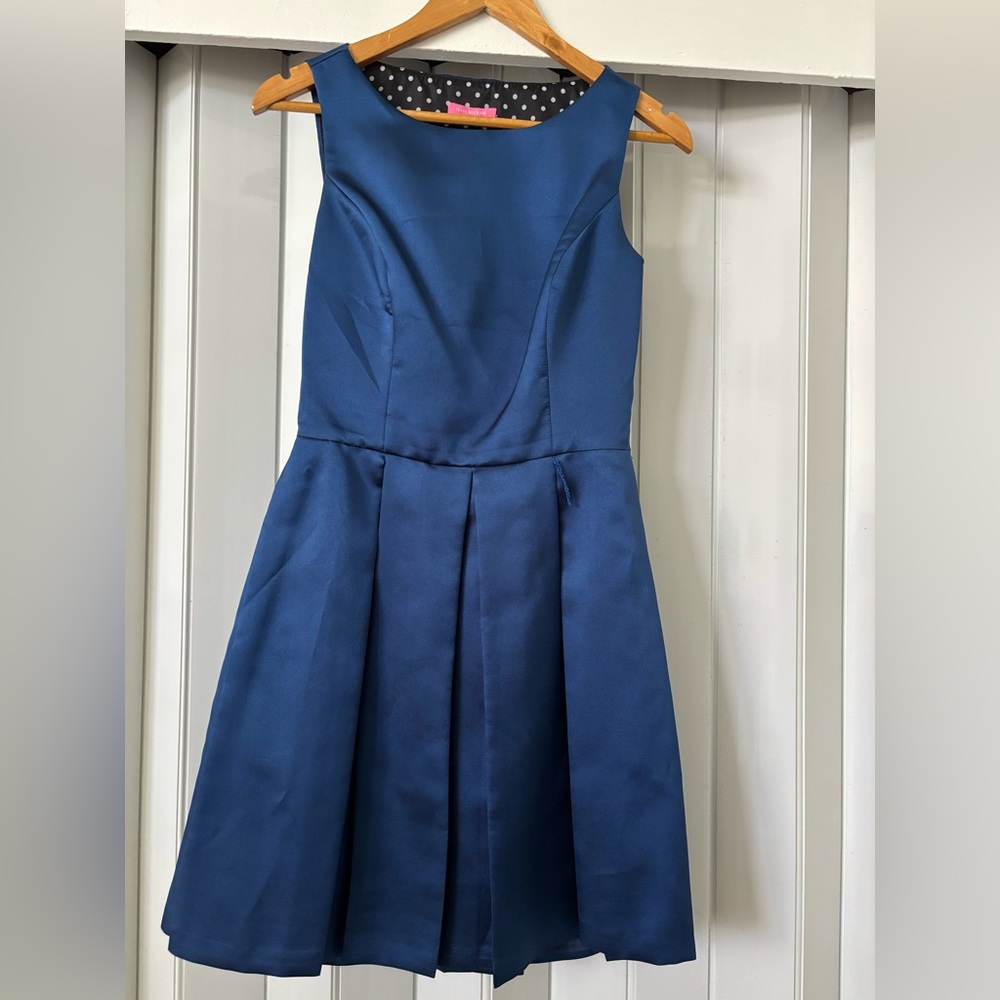 Isaac Mizrahi Blue Strapless A-line Cocktail Dress